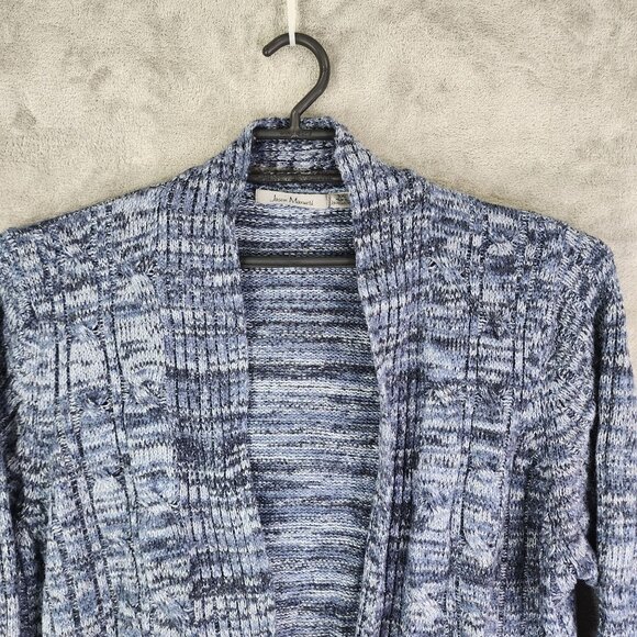 Womens Jason Maxwell Cardigan Knit Sweater Blue Marled Open Front Acrylic 3X - Picture 4 of 11